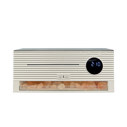 Amber Glow flame-effect aroma diffuser with digital clock, ultrasonic mist, and remote control – cozy relaxation by Illumaluxe